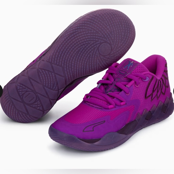 PUMA LaMelo Ball MB.01 Disco Lo Basketball Shoes Deep Orchid-Pickled Beet - Picture 4 of 7